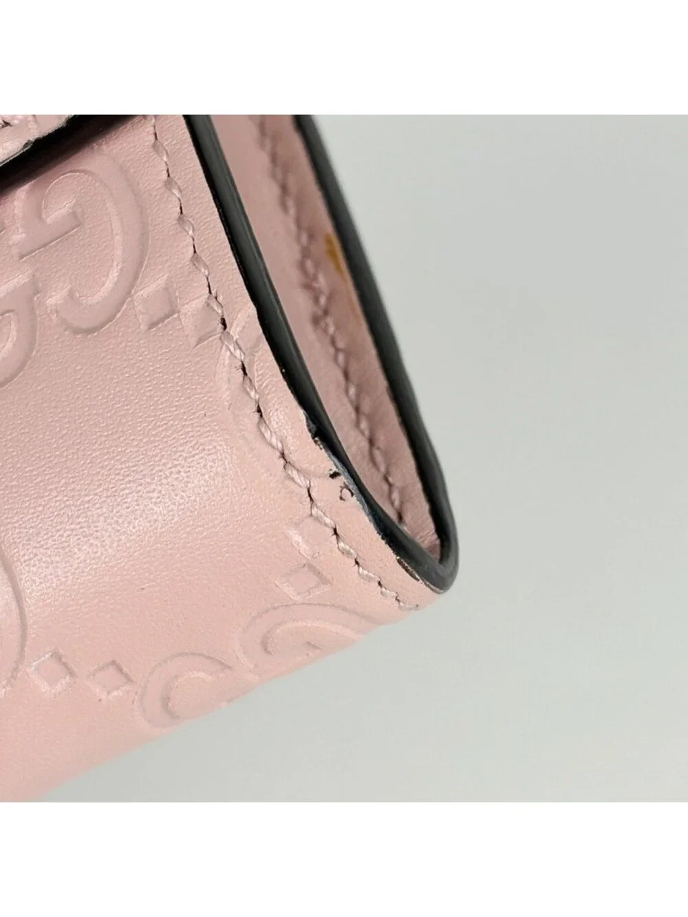 Gucci Wallet Guccissima Linea Cat Bifold Leather Pink